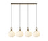 Atmore Brass & Black Plate with 4 Pumpkin Shaped Glass Shades